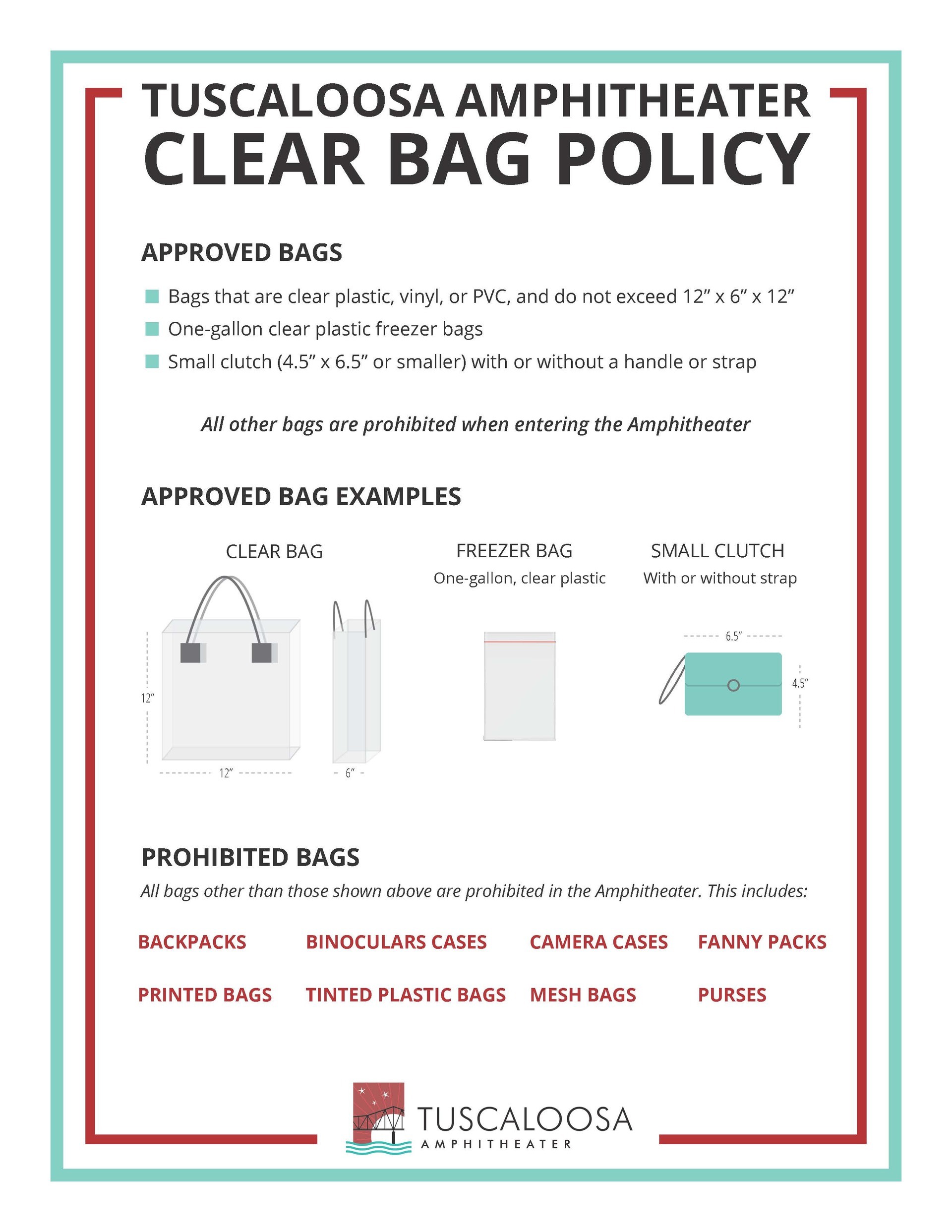 Prohibited Items and Bag Policy